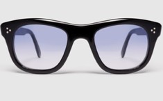 Maison Bonnet frames in black acetate with gradient blue lenses