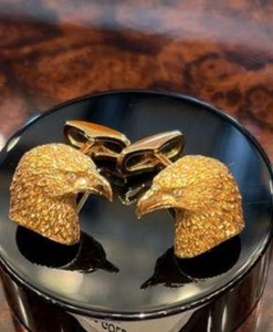 Stefano Ricci gold eagle-head cufflinks